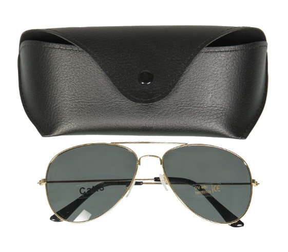Vintage US Pilot Goggle zonnebril met hoes - Smoke glas