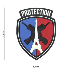 Embleem 3D PVC met klittenband - Protection Eiffeltoren - 7,7 x 5,8 cm.