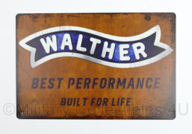 Nieuw gemaakte metalen plaat  met Walther pistolen - Best Performance built for life - 30 x 20 cm - nieuw