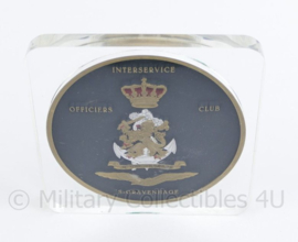 Defensie Wandbord Interservice Officiers club 's-Gravenhage - 13 x 13 x 1,5 cm - origineel