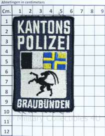 Zwitserse Polizei Kantonspolizei Graubünden embleem - 6 x 9,5 cm - origineel