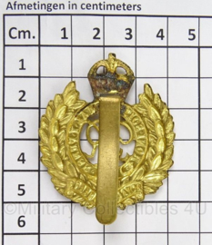 Britse cap badge Royal Engineers - afmeting 4 x 6 cm - origineel