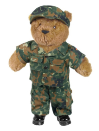 Teddybeer groot 50cm met Flecktarn camo uniform