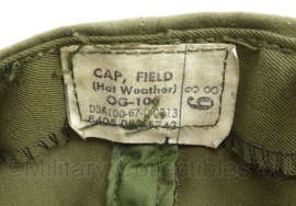 US Army Cap Field Hot Weather Vietnam oorlog veldpet 1967 gedateerd - size 6 3/8 - nieuwstaat - origineel