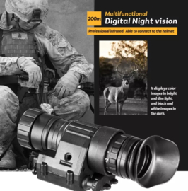Digitale PVS-14 nachtkijker inclusief J arm, wapen picatinny rail en draagtas
