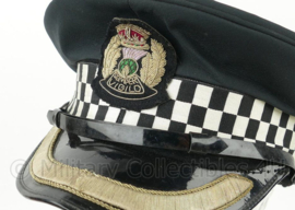 British Police officer cap voor hogere rangen - met zilverkleurige band Semper Vigilo - maat 58 - origineel