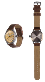 Horloge Fliegeruhr - WO2 Duits piloten model - bruine leren band