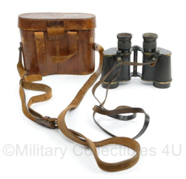 WO1 Britse verrekijker met lederen case - fabrikant Ross London Stereo Prism Binoculars power=6 - origineel