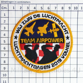 KLu Koninklijke Luchtmacht embleem Luchtmachtdagen 2019 Volkel Team Airpower  - met klittenband  - 9 cm. diameter