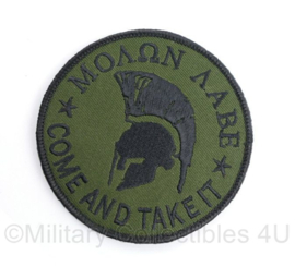 Molon Labe Come and Take it embleem - met klittenband - diameter 9 cm