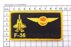 KLu Koninklijke Luchtmacht F-35 borst naam embleem -  met klittenband - afmeting 10 x 6 cm