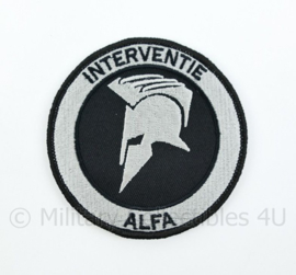Nederlandse Politie "Interventie Alfa" embleem - met klittenband - diameter 9 cm