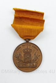 Defensie vroeg model Wilhelmina periode "Voor Trouwen dienst" medaille in bronze - 9 x 4 cm - origineel