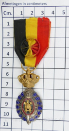 Gouden Belgische Arbeidersmedaille insigne medaille Du decoration du Travail dehabilete Moralite - 10,5 x 3,5 cm - origineel