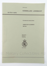 KL Landmacht Technische Handleiding Armatuur Algemeen MX7254 - TH11-675 - afmeting 30 x 21 cm - origineel