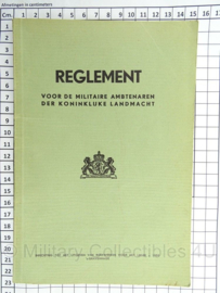 Reglement voor de Militaire Ambtenaren der Koninklijke Landmacht - 1950 - afmeting 13 x 18 cm - origineel