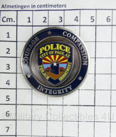 US Police City of Page AZ Police Department coin - diameter 3,5 cm - origineel
