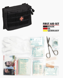 PRO 25-delige Tactical First Aid kit EHBO kit in Molle pouch IFAK met inhoud Made in Germany Leine Werke GMBH - ZWART