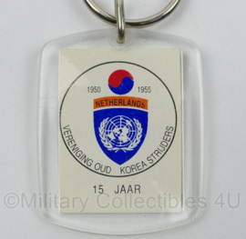 Sleutelhanger 15 jaar vereniging oud Korea strijders 1992 - 8 x 4 cm -origineel