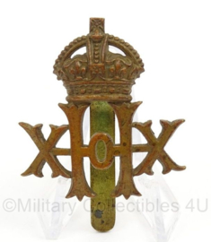 WO2 Britse baret of pet insigne 20th Hussars Regiment - afmeting 3,5 x 5 cm - origineel