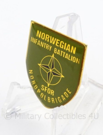 Norwegian Infantry Battalion speld SFOR Nordpol Brigade - afmeting 2,5 x 3 cm - origineel