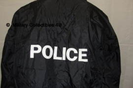 Politie Donkerblauwe  regenjas met voering & capuchon- POLICE - maat Large - origineel!