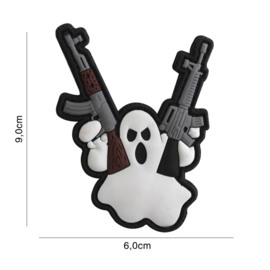 Embleem 3D PVC met klittenband - Terror Ghost - 9,0 x 6,0 cm