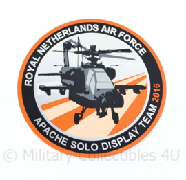 KLU Royal Netherlands Air Force Apache Solo Display Team 2016 sticker - diameter 10 cm - origineel