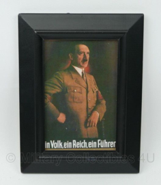 WO2 Duitse poster van Adolf Hitler in lijst - 20,5 x 15,5 cm - replica