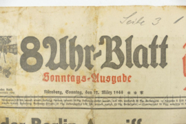 WO2 Duitse krant 8 Uhr Blatt 12 maart 1944 - 47 x 32 cm - origineel