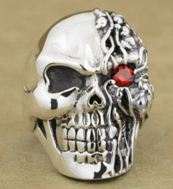 Skull ring with evil eye  - replica - size 8, 9 of 10