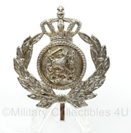 KMAR Koninklijke Marechaussee officier pet embleem - vorig model DT - zeldzaam geheel zilver - 5 x 5 cm - origineel