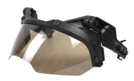 Helmvisier met bevestiging voor MICH FAST helm (zonder helm) - BLACK frame met smoke glas