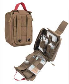 25-delige Tactical First Aid kit EHBO kit in MOLLE Pouch  IFAK met inhoud - made in Germany/ Leina Werke COYOTE