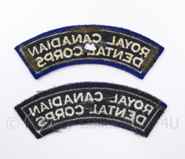 WO2 Canadees paar shoulder Titles Royal Canadian Dental Corps - 13 x 3 cm - origineel