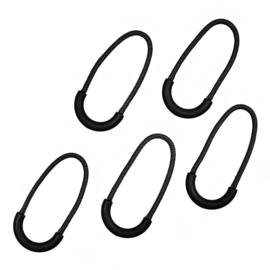 Zipper ring Ring puller zakje 5 stuks (voor aan een rits) - zwart