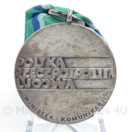 Poolse medaille PRL 2 fur verdienste im transportwesen ZILVER - afmeting 3,5 x 10,5 cm - origineel