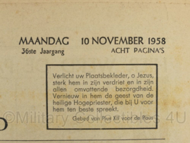 Krant de Volkskrant van 10 november 1958 Paul Joannes Kroning- origineel
