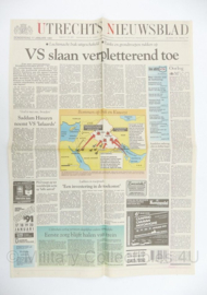 Utrechts Nieuwsblad 17 januari 1991 over de Golfoorlog - origineel