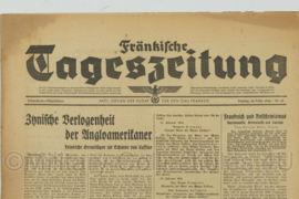 WO2 Duitse krant Frankische Tageszeitung nr. 41 18 februari 1944 - 47 x 32 cm - origineel