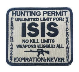 Embleem ISIS Hunting Permit - met klittenband - 9 x 7,5 cm.