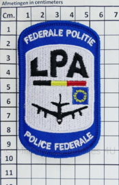 Belgische Politie Police Federale Politie LPA Luchtvaartpolitie embleem - met klittenband - 9 x 5,5 cm