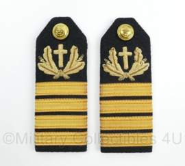 Koninklijke Marine epauletten Kapitein ter Zee Aalmoezenier - zeldzaam   - 13,5 x 5 cm - origineel