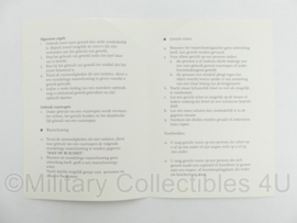Defensie Instructiekaart IK 2-27 Geweldgebruik 1e druk - 15 x 10 cm - origineel