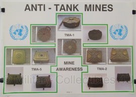 UN United Nations leger kaart Anti-Tank Mines - 69 x 49 cm - origineel