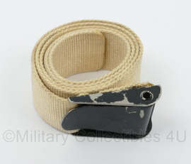 Trouser belt broekriem khaki met zwart slot - 122 cm lang - gebruikt - origineel