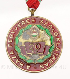 Hongaarse medaille  20 Years Exemplary Military Service  - origineel - metaal