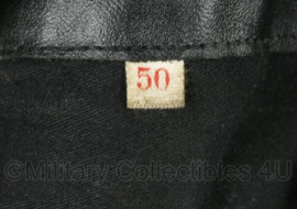 Vintage Nederlandse Brandweer lederen uniform set jas met broek met bretels - merk Kraaijer Kratex - maat 50 - gedragen - origineel