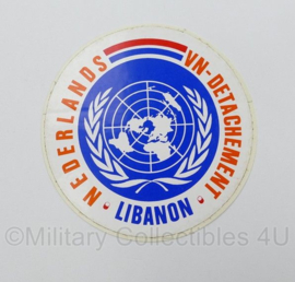 VN UN Nederlands VN Detachement Libanon sticker - diameter 8 cm - origineel