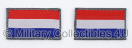 KL Nederlandse leger landsvlaggen PAAR met klittenband voor uniformen - 5 x 3 cm